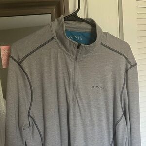 Orvis Light Gray Quarter-Zip Top
